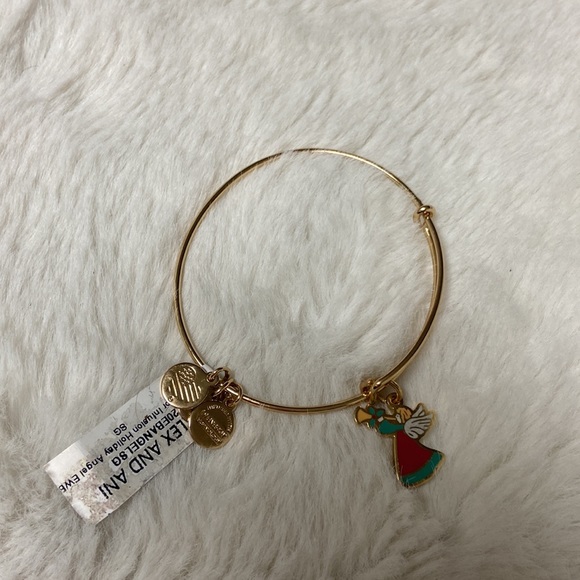 NWT! Alex & Ani color infusion holiday Angel gold bangle bracelet - Picture 4 of 8